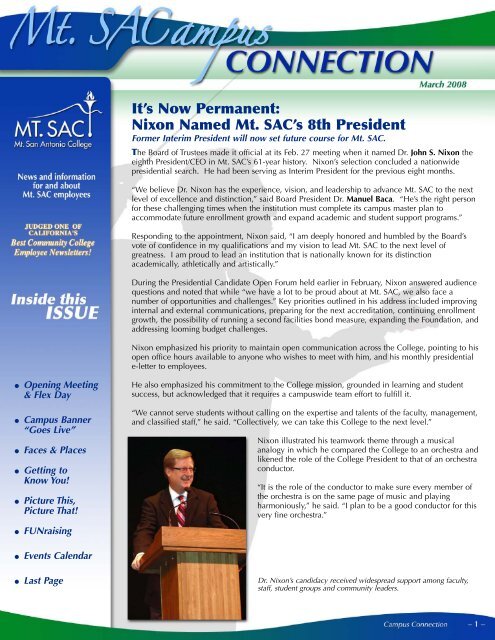 It's Now Permanent: Nixon Named Mt. SAC's 8th President