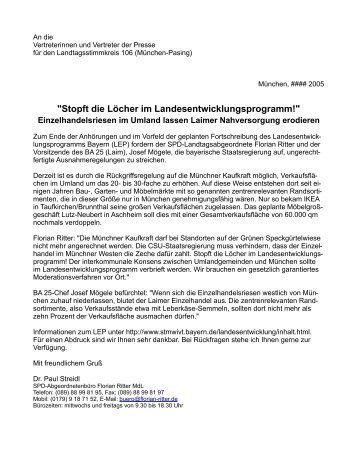 "Stopft die Löcher im Landesentwicklungsprogramm!" - Florian Ritter