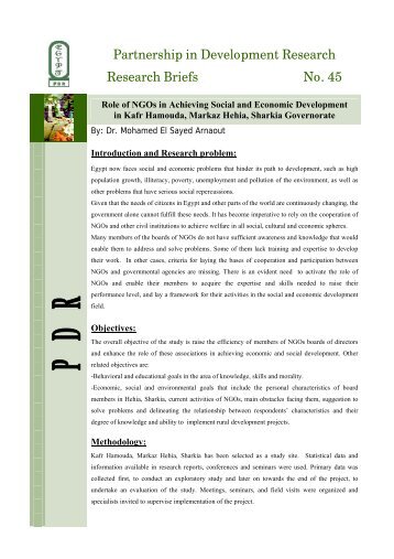 Role of NGOs in Achieving Social and Economic Development in ...