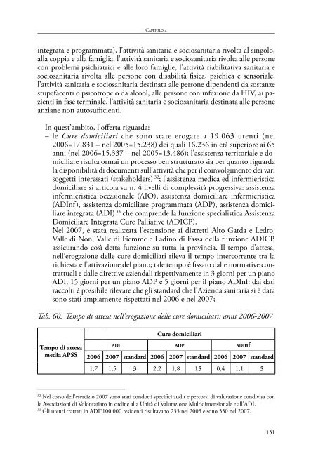 Relazione sullo stato del Servizio Sanitario ... - Trentino Salute