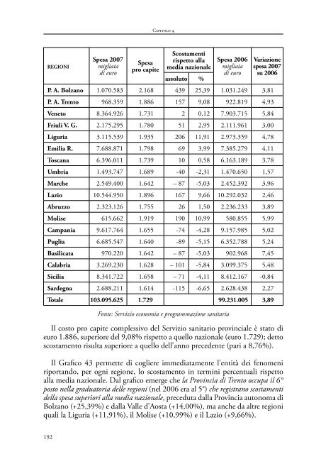 Relazione sullo stato del Servizio Sanitario ... - Trentino Salute