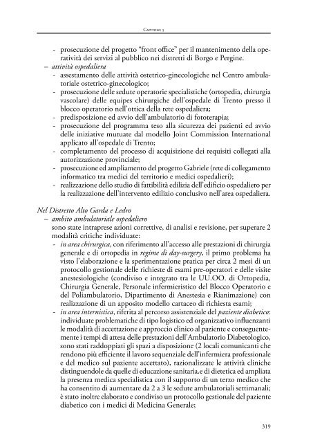 Relazione sullo stato del Servizio Sanitario ... - Trentino Salute