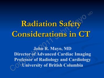 Radiation Safety Considerations in CT - Bone Radiology