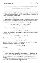 INVARIANTS OF PSEUDO-RANDOM NUMBER GENERATORS 1 ...