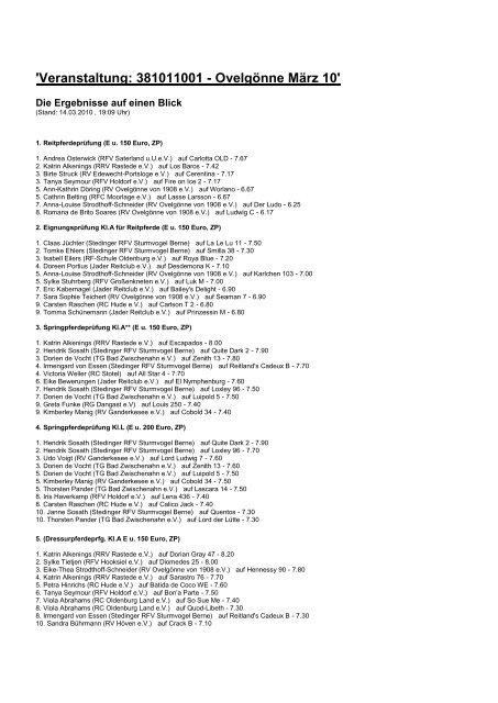 Report title - Reiterverein Ovelgönne von 1908 e.V.