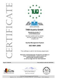 ISO 9001:2008 TKM Austria GmbH
