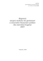 Raportul asupra modului de gestionare a resurselor financiare ...