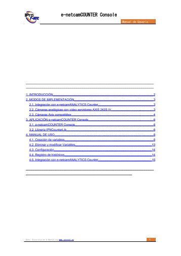 Manual e-netcamcounter Console - Ipronet Sistemas