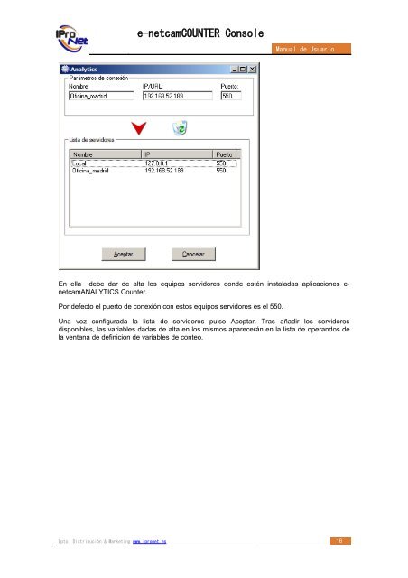 Manual e-netcamcounter Console - Ipronet Sistemas