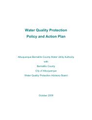 Water Quality Protection Policy and Action Plan - Bernalillo County