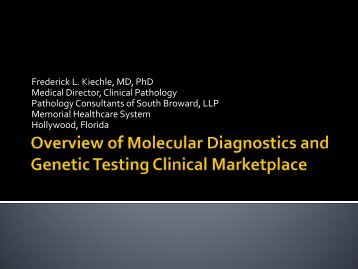 Overview of Molecular Diagnostics and Genetic Testing Clinical ...