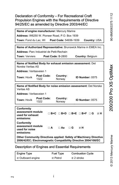 Operational manual - Mercury