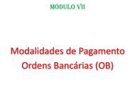 Modalidades de Pagamento Ordens Bancárias (OB) - 11 Icfex