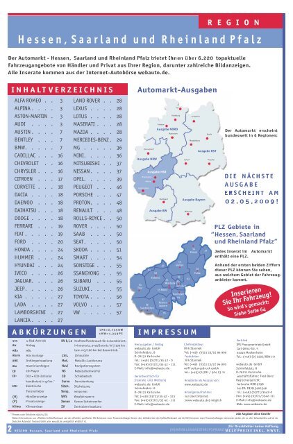 Hessen, Saarland, Rheinland Pfalz - Webauto.de