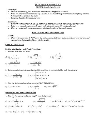 mcv 4u - exam review i