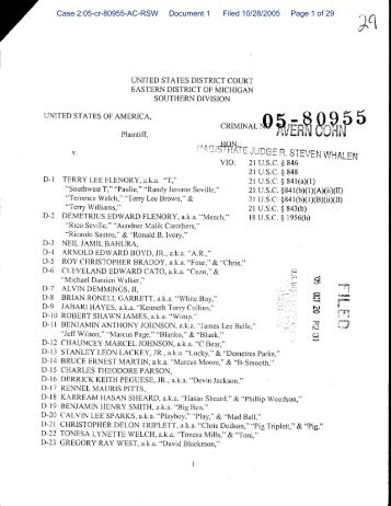 Case 2:05-cr-80955-AC-RSW Document 1 Filed 10/28/2005 Page 1 ...