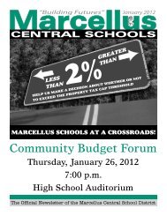 Community Budget Forum - Marcellus Central School District