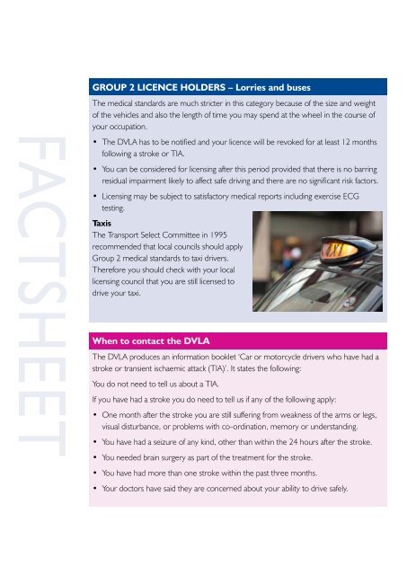 CHSS Fact sheet Driving after a stroke - Chest Heart & Stroke Scotland