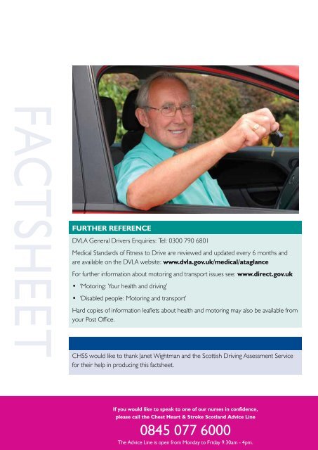 CHSS Fact sheet Driving after a stroke - Chest Heart & Stroke Scotland