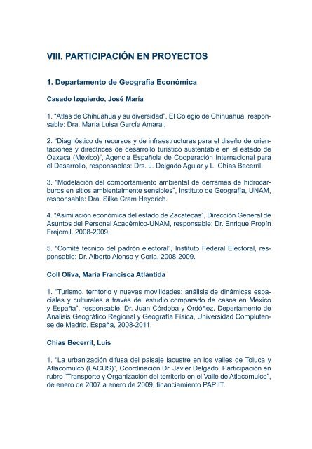 2do Informe - Instituto de GeografÃ­a - Universidad Nacional ...