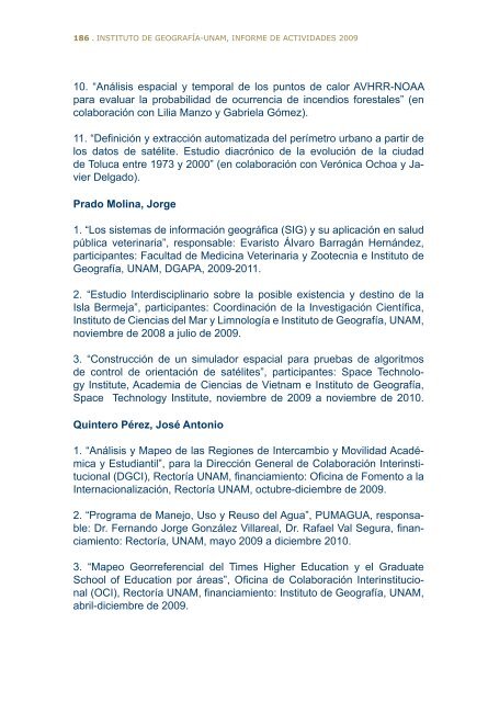 2do Informe - Instituto de GeografÃ­a - Universidad Nacional ...