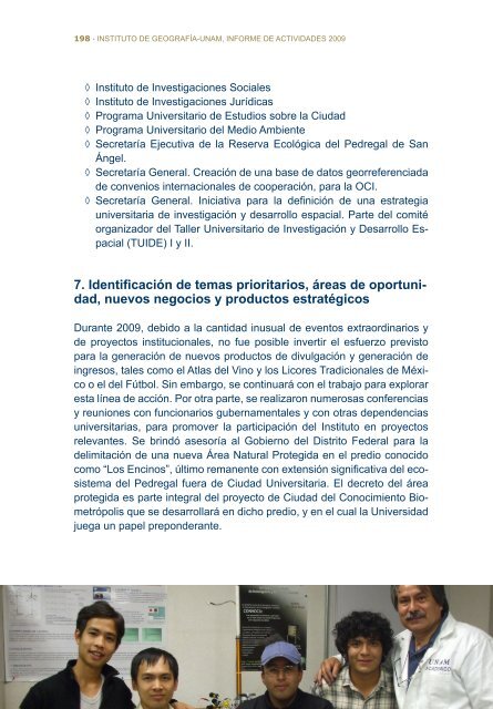 2do Informe - Instituto de GeografÃ­a - Universidad Nacional ...