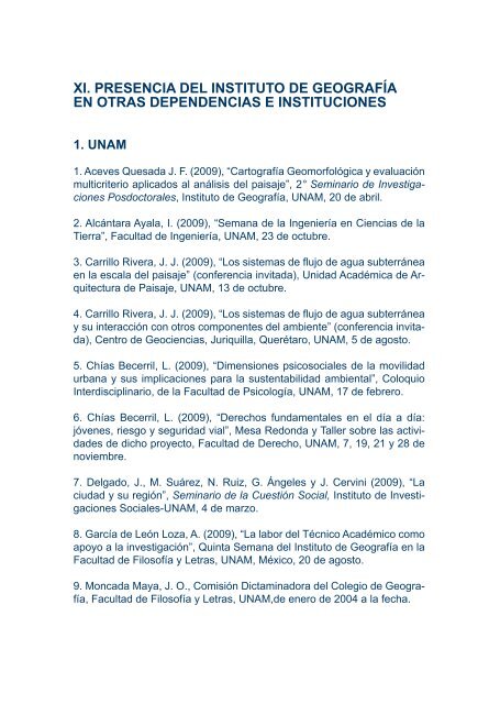 2do Informe - Instituto de GeografÃ­a - Universidad Nacional ...