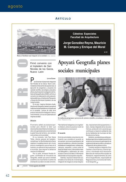 2do Informe - Instituto de GeografÃ­a - Universidad Nacional ...