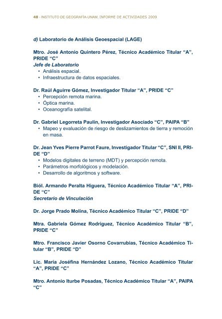 2do Informe - Instituto de GeografÃ­a - Universidad Nacional ...