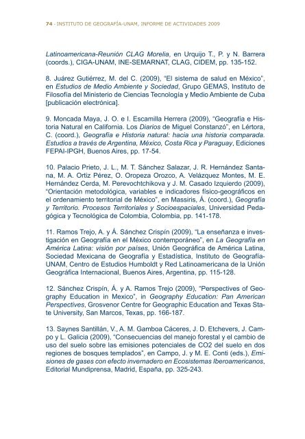 2do Informe - Instituto de GeografÃ­a - Universidad Nacional ...