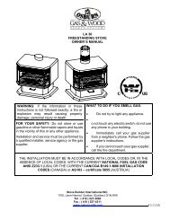 Owner's Manual Osburn LA30 Gas Stove - Rural Energy Enterprises ...