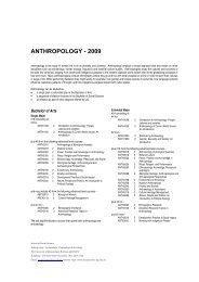 2009 plan for Anthropology - School of Social Science - University of ...