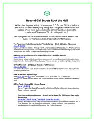 download a PDF listing all events - Girl Scouts Rock the Mall