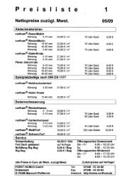 Nettopreise zuzügl. Mwst. 05/09 - Corthum