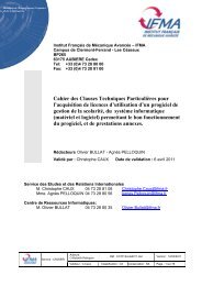 Cahier des Clauses Techniques ParticuliÃ¨res (CCTP) - IFMA