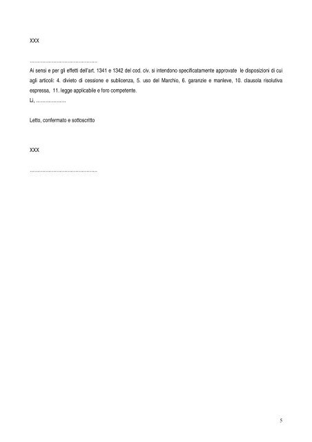CONTRATTO DI LICENZA D'USO DI MARCHIO - Comune di Premana
