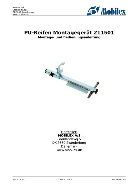 PU-Reifen MontagegerÃ¤t 211501 - mobilex-care.com