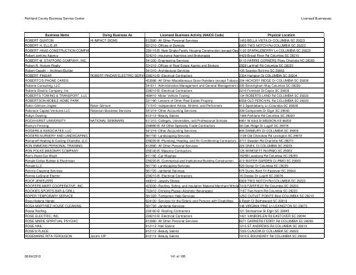 Licenses Issued 2010-08-04 - Richland County