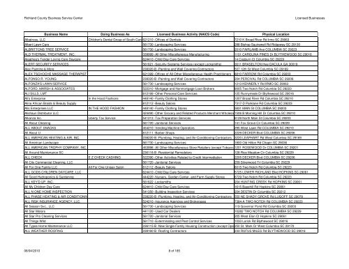 Licenses Issued 2010-08-04 - Richland County