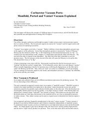 Carburetor Vacuum Ports: Manifold, Ported and Venturi Vacuum ...