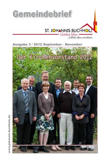 Gemeindebrief September - November 2012 - St. Johannis