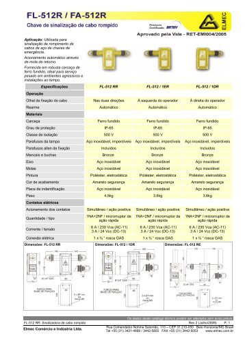 FL-512 R - Elmec ComÃ©rcio e IndÃºstria Ltda