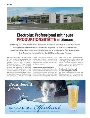 Electrolux Professional mit neuer PRODUKTIONSSTÄTTE in Sursee