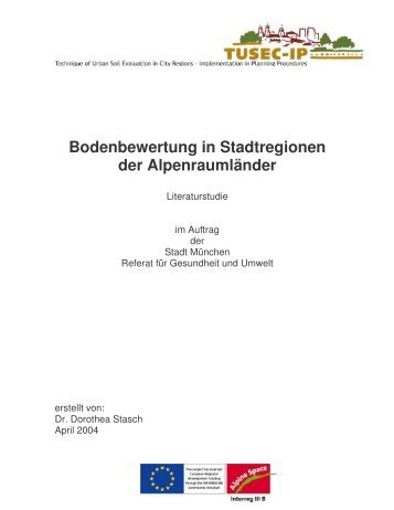 Stasch D.: Bodenbewertung in Stadtregionen der AlpenraumlÃ¤nder ...