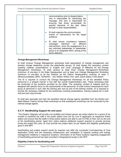 CCTNS nagaland_SI_RFP_Volume 1.pdf - National Crime Records ...