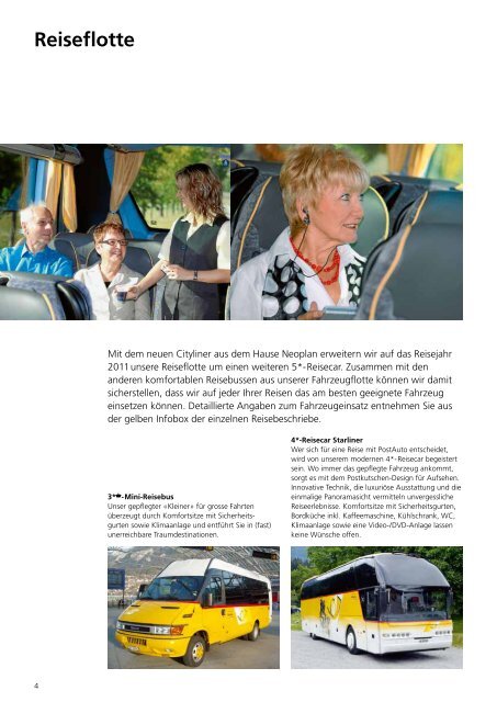 Traumreisen in Gelb 2011, Reisen und Freizeit - Postauto