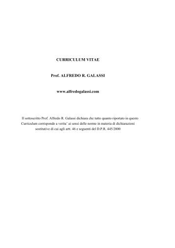 CURRICULUM VITAE Prof. ALFREDO R. GALASSI www ... - Medicina