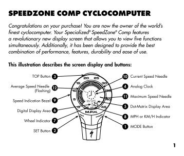 SPEEDZONE COMP CYCLOCOMPUTER - Specialized Bicycles