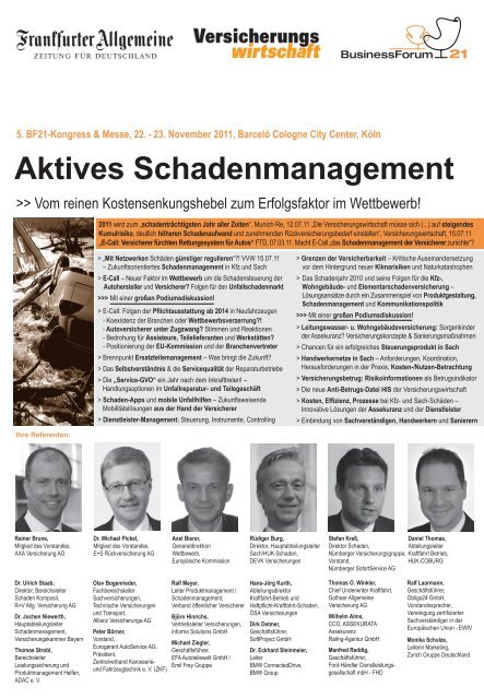 Aktives Schadenmanagement - Businessforum21