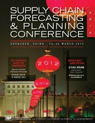 SUPPLY CHAIN FORECASTING & PLANNING CONFERENCE - IBF